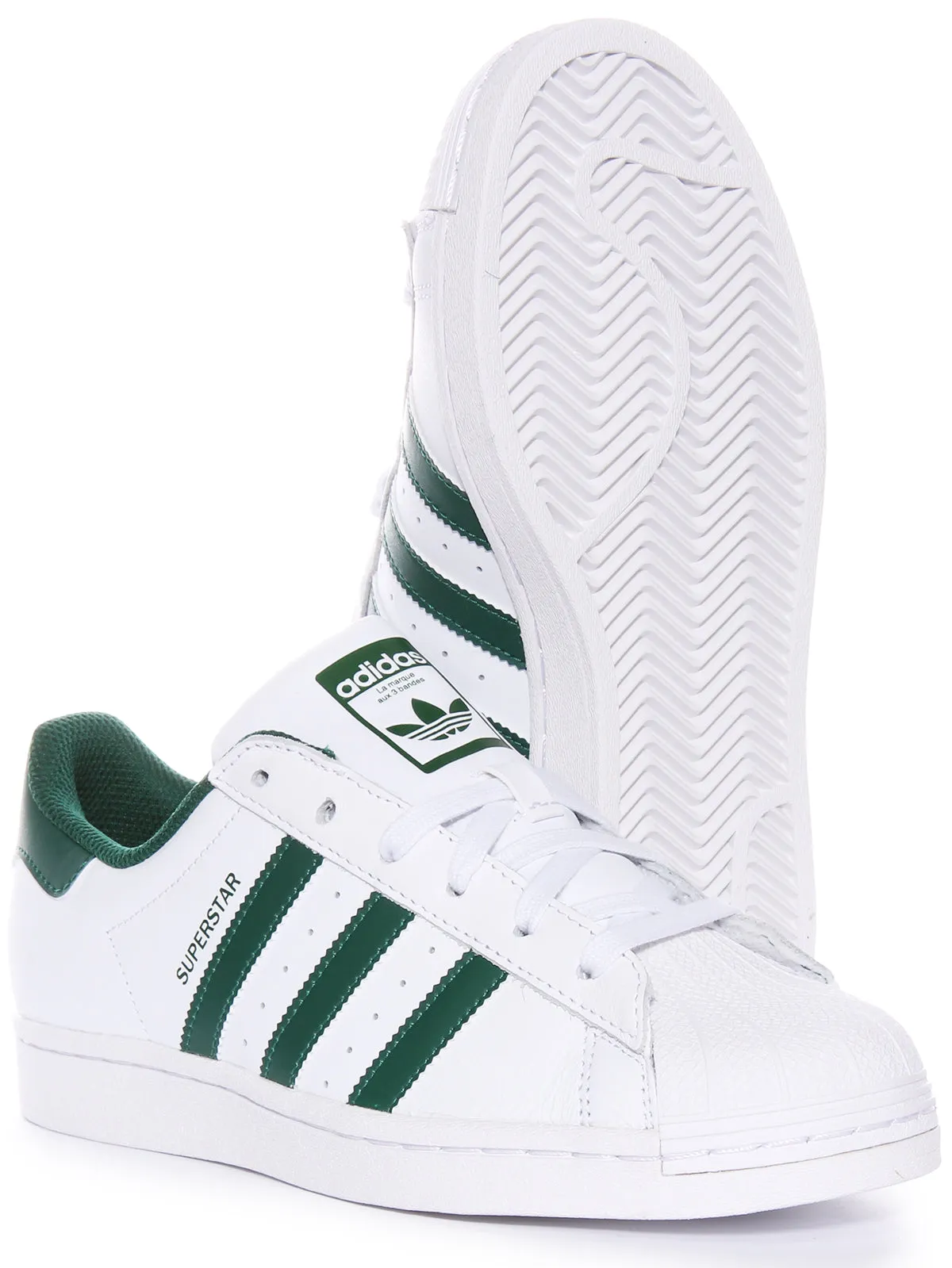 Adidas Superstar In White Green For Men