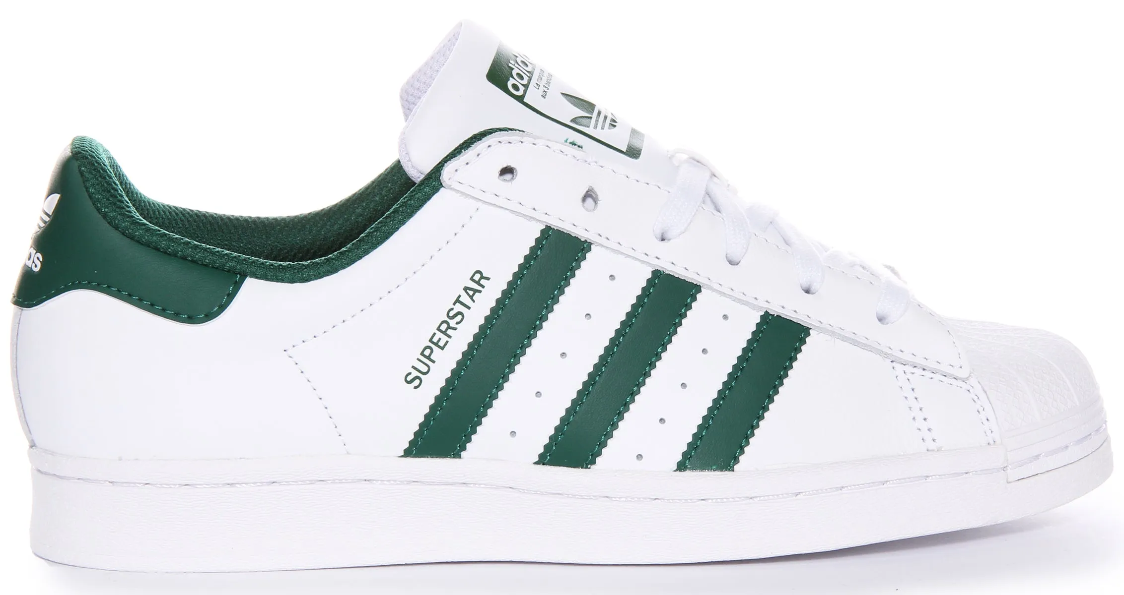 Adidas Superstar In White Green For Men