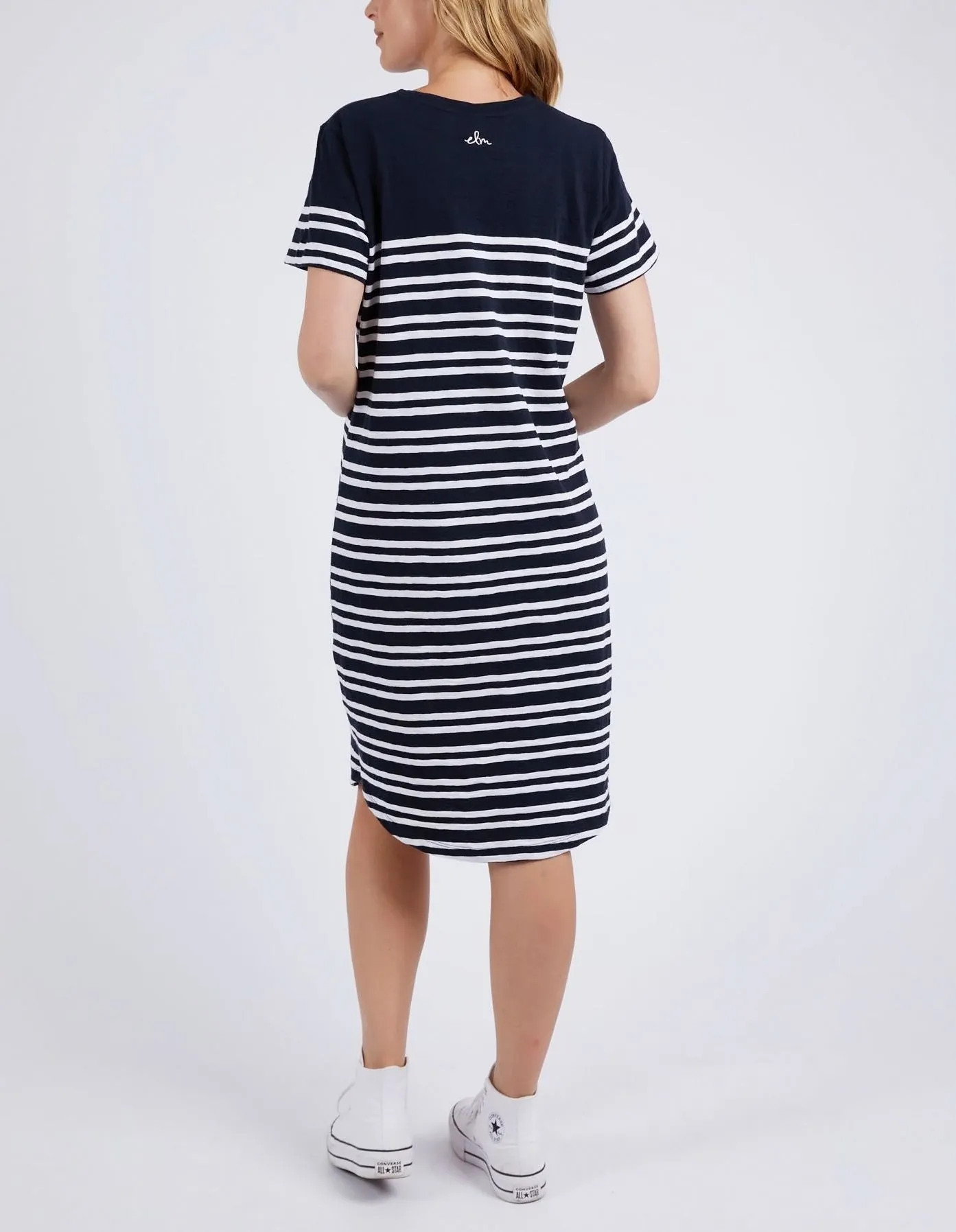 Aligner Tee Dress - Navy & White Stripe