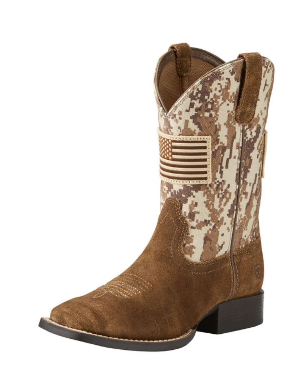 ARIAT BOOTS YOUTH PATRIOT ANTIQUE MOCHA/SAND CAMO