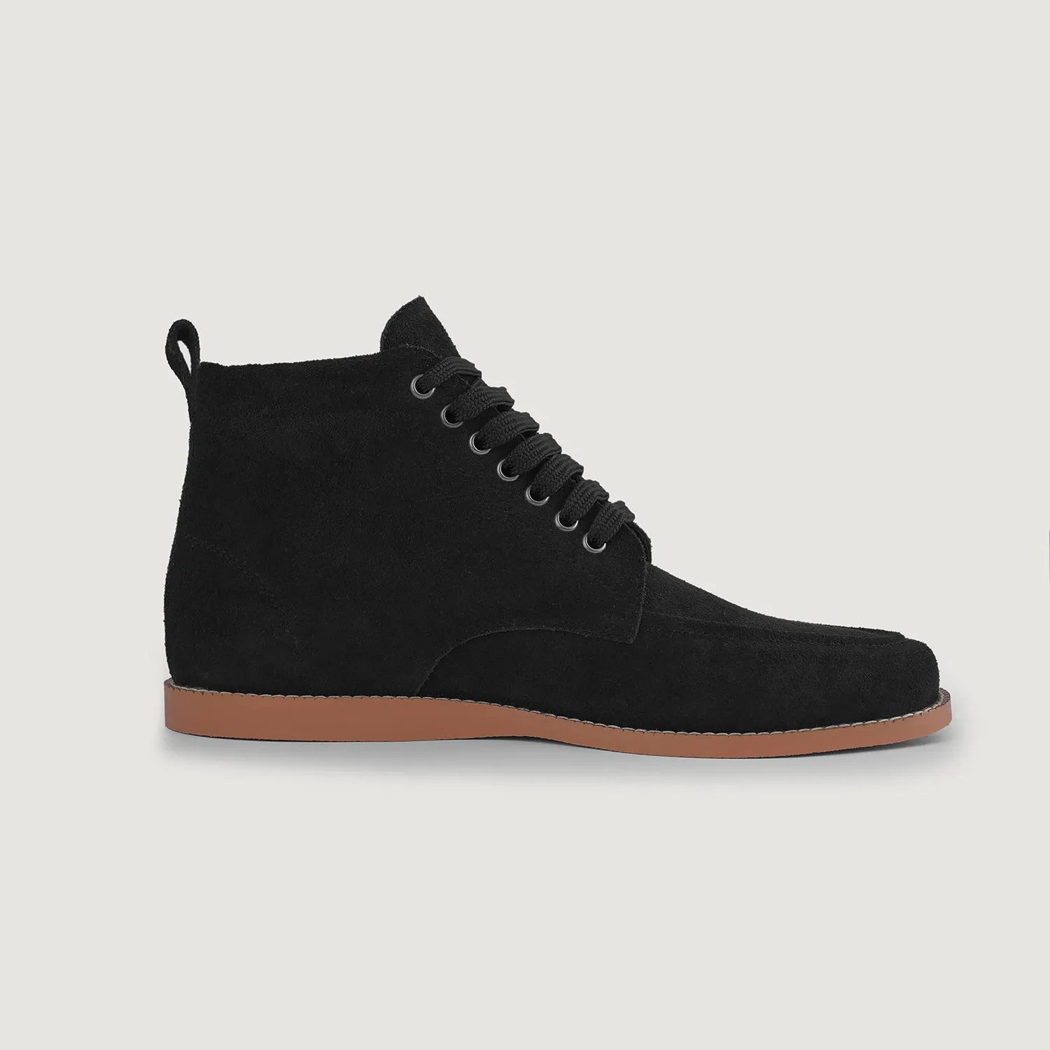 Bearman Moc Toe Black Suede Boots