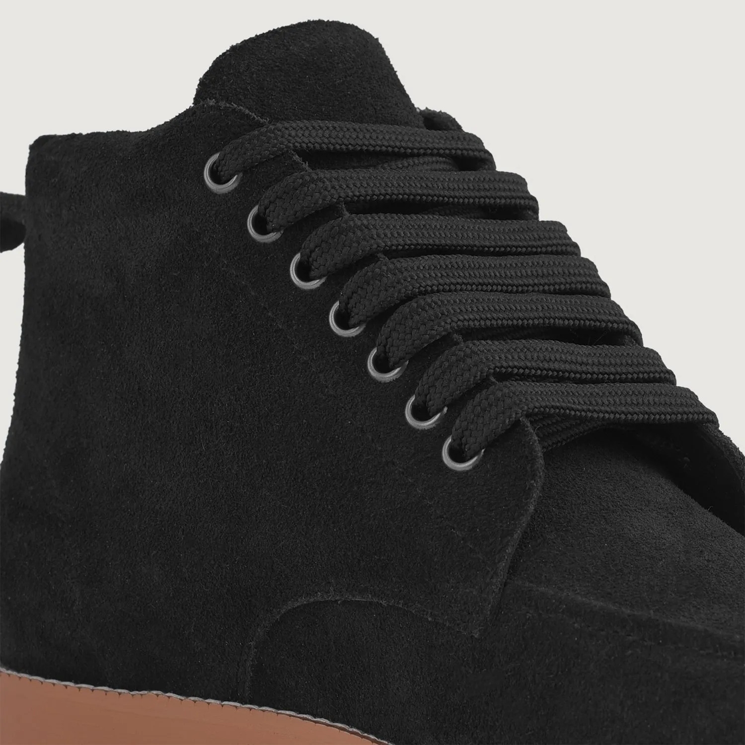 Bearman Moc Toe Black Suede Boots