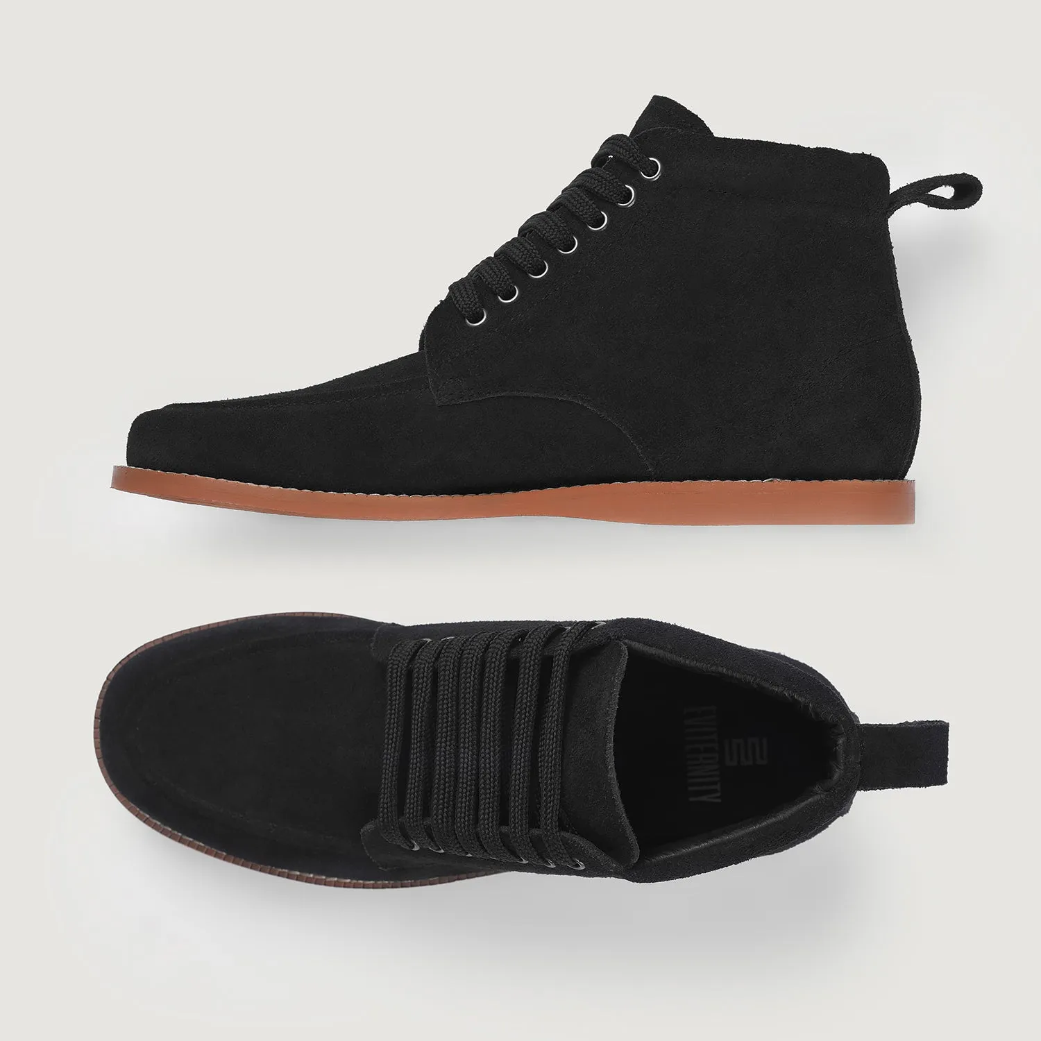 Bearman Moc Toe Black Suede Boots