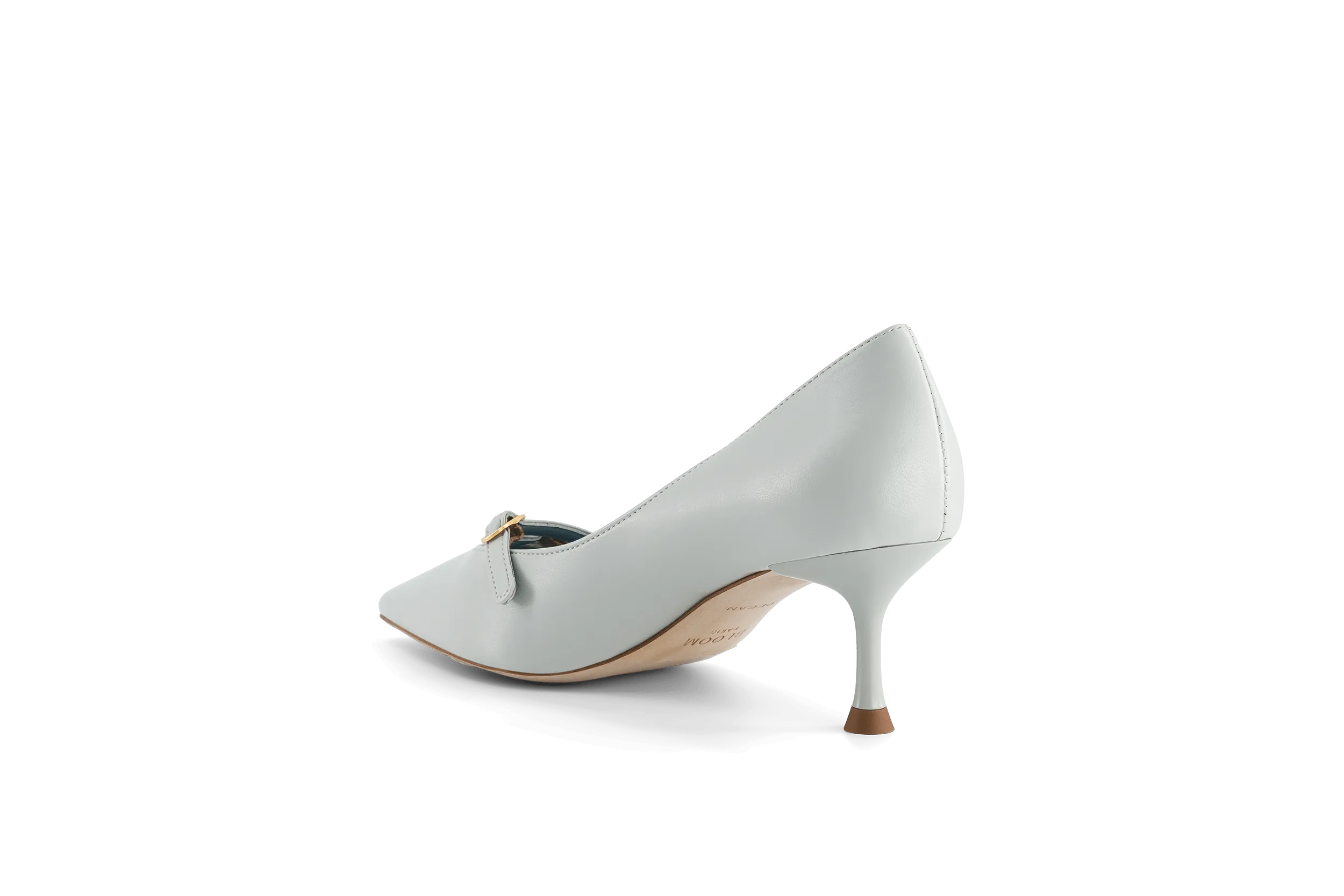 Beryl Apple Leather Small Heel Pumps | Ice Blue