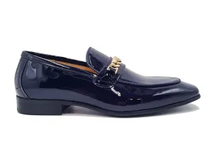 Beveled Squared Toe Patent Leather Loafer