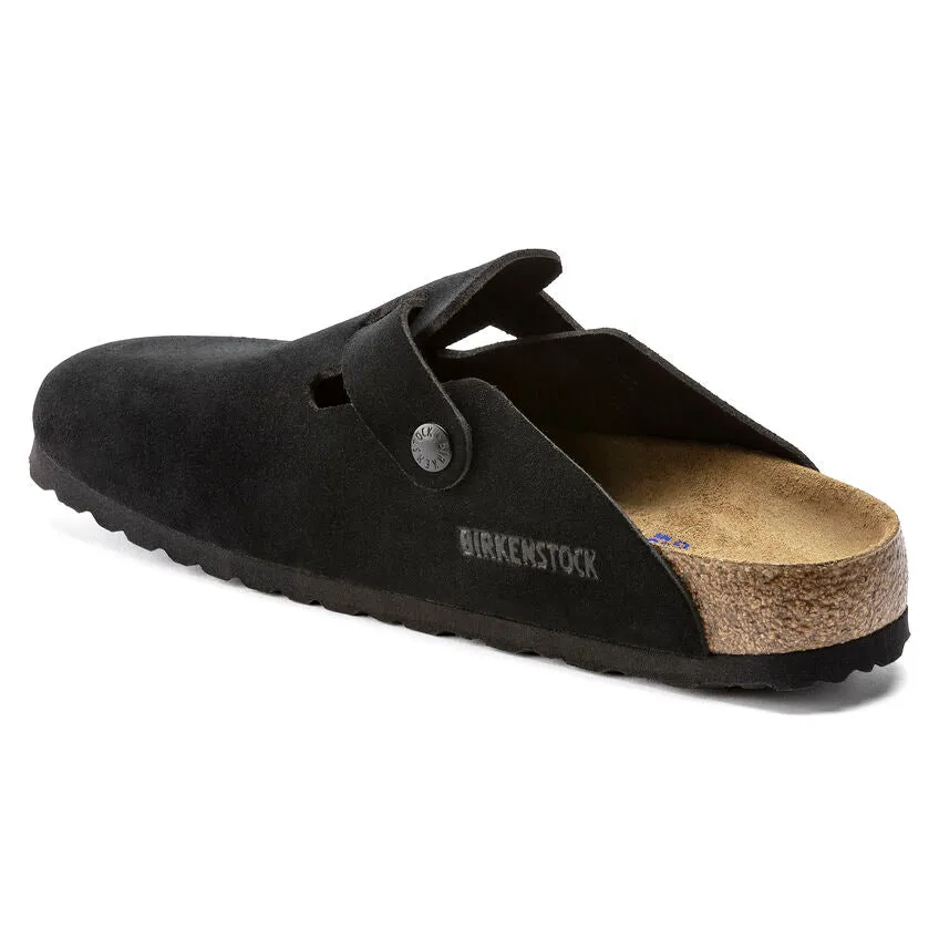 Birkenstock Boston Soft Footbed - Black Suede