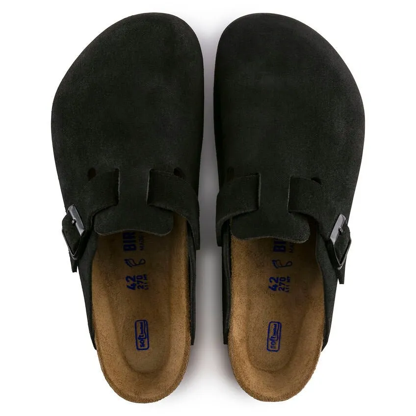 Birkenstock Boston Soft Footbed - Black Suede