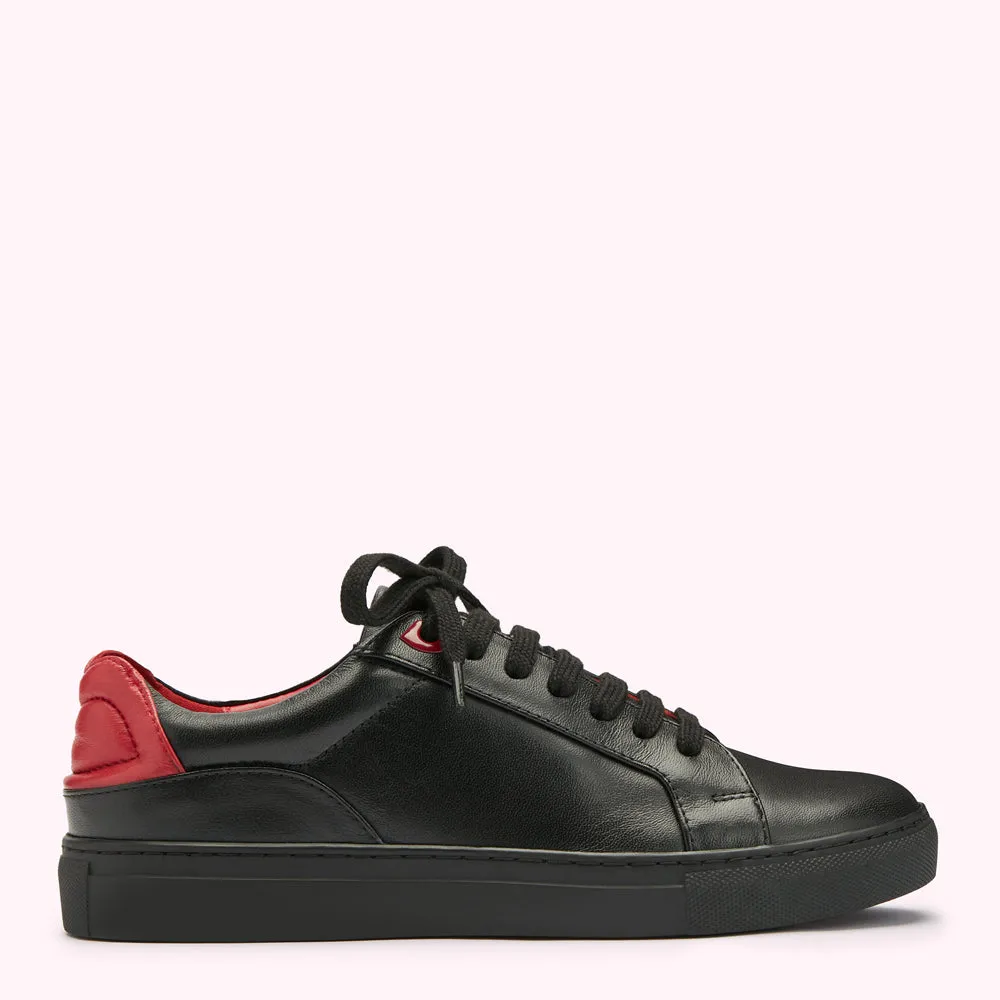 BLACK LEATHER LIPS NATASHA TRAINERS