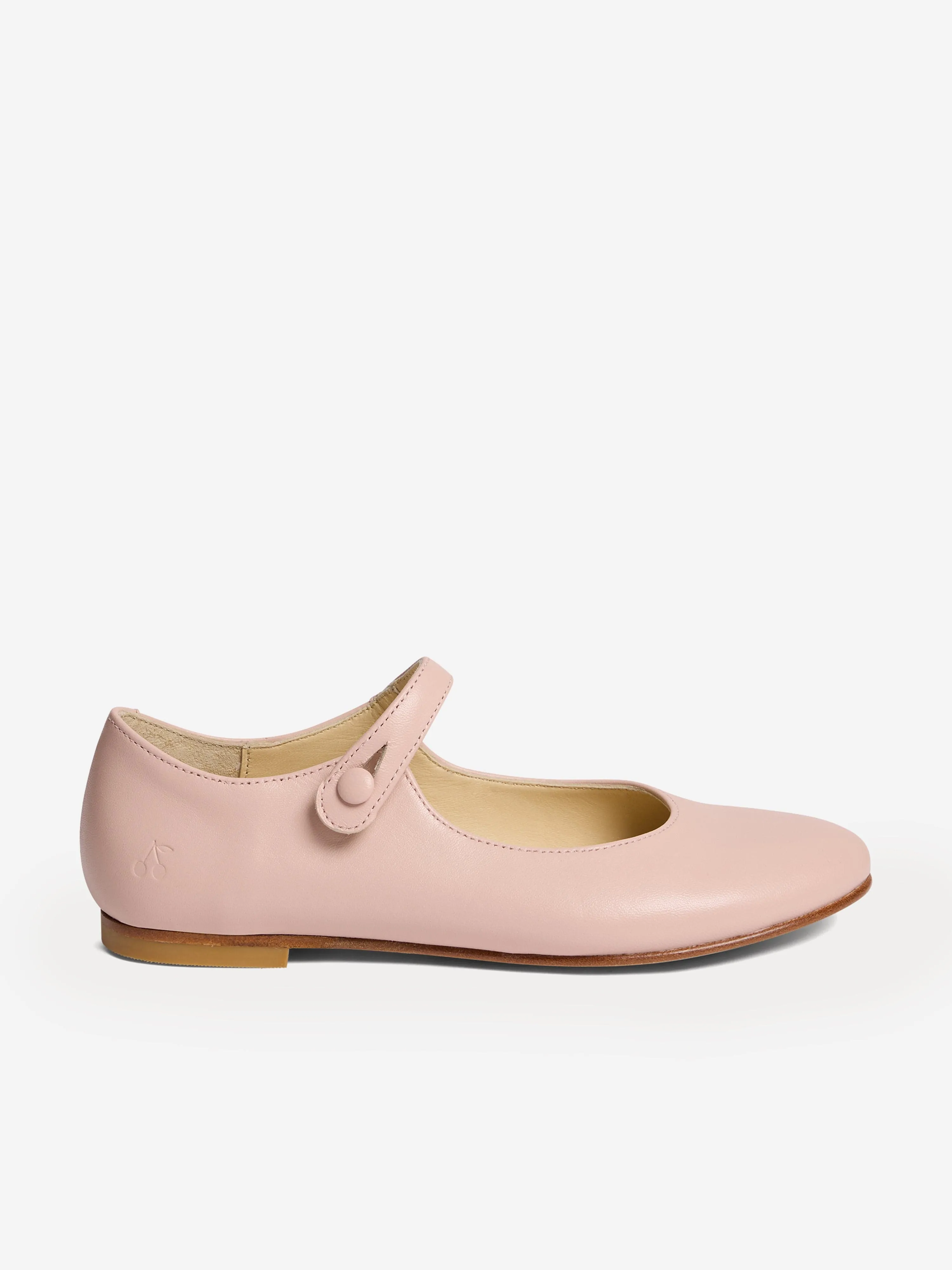 Bonpoint Girls Ella Leather Ballerina Pumps in Pink