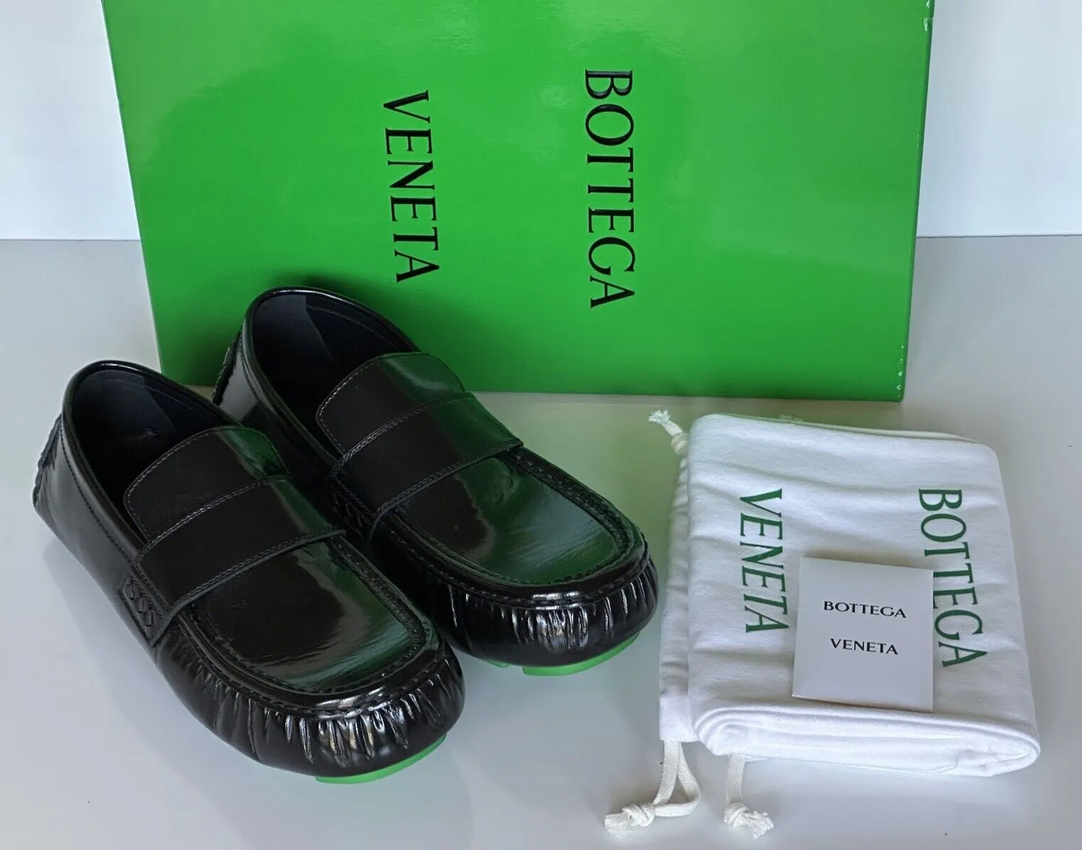 Bottega Veneta Men’s Leather Black Moccasin Shoes 12 US (45 Eu) 741331 NIB $1050