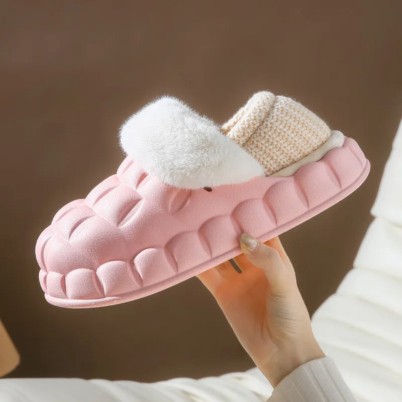 Bubble Shoes With Foldable Heel Slippers Women Warm Indoor House Shoes