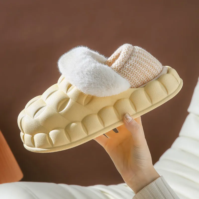 Bubble Shoes With Foldable Heel Slippers Women Warm Indoor House Shoes