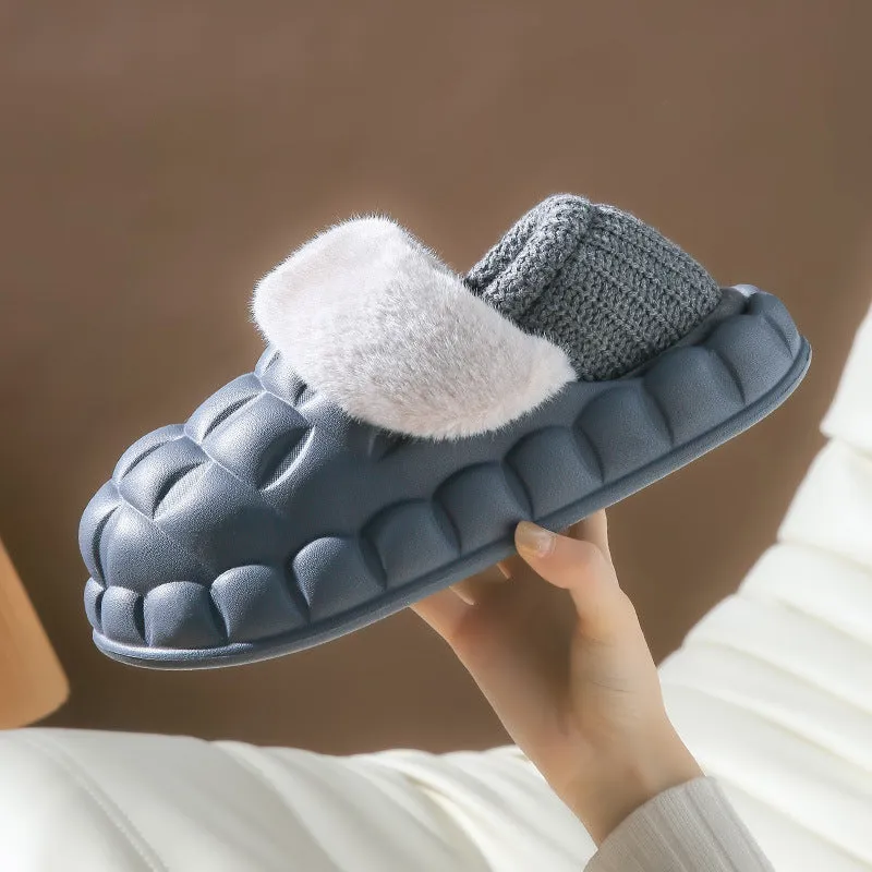 Bubble Shoes With Foldable Heel Slippers Women Warm Indoor House Shoes