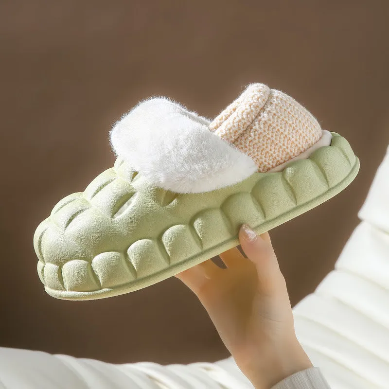 Bubble Shoes With Foldable Heel Slippers Women Warm Indoor House Shoes