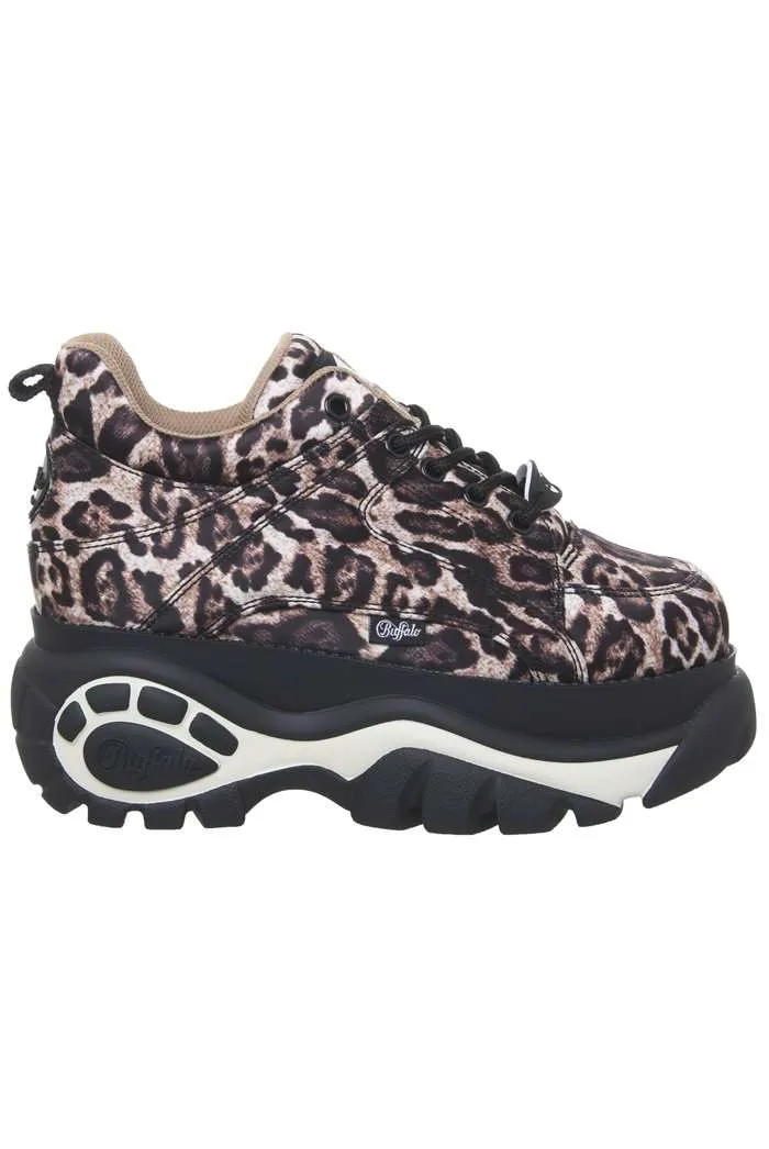 Buffalo London Leopard Print Platform Trainers