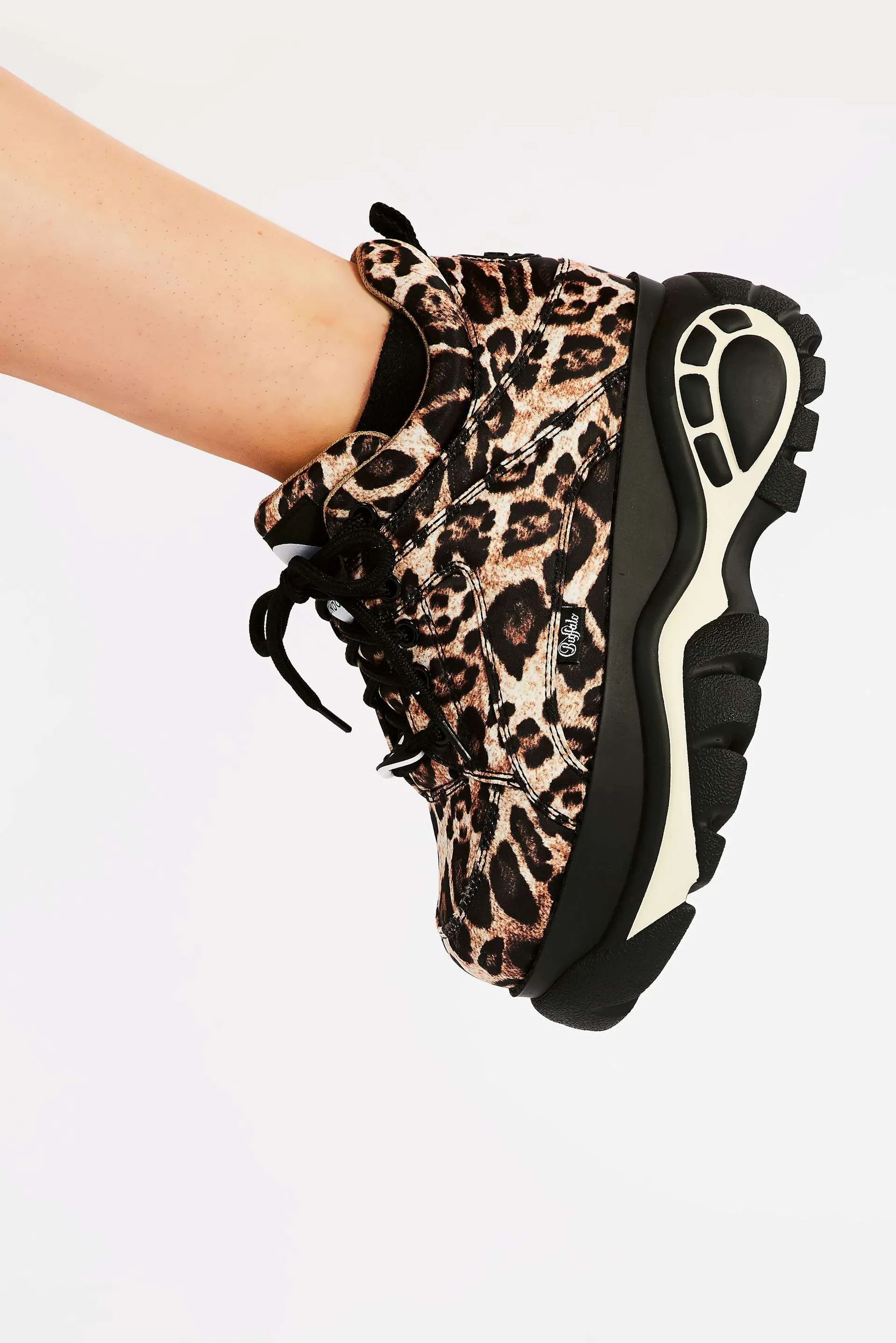 Buffalo London Leopard Print Platform Trainers