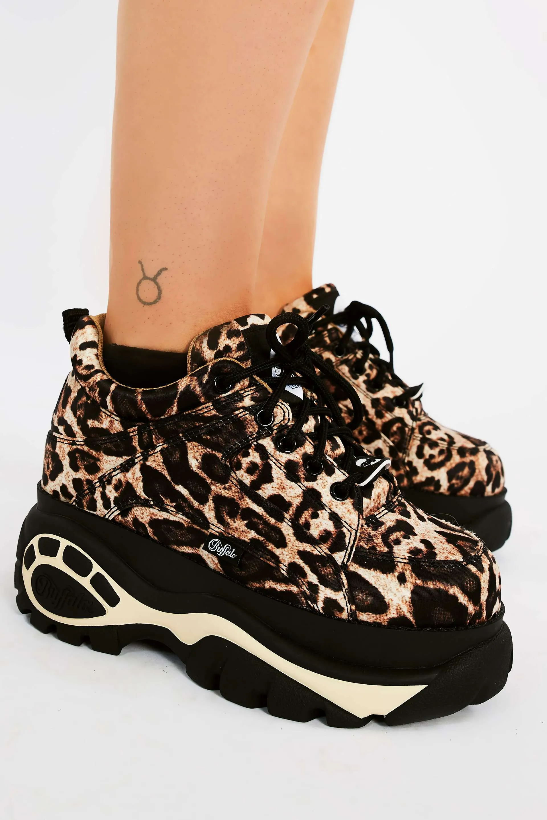 Buffalo London Leopard Print Platform Trainers