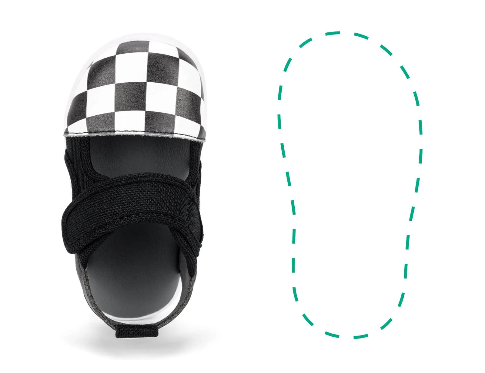 Checkered Single Squeakerless Toddler Sandals | Black/White