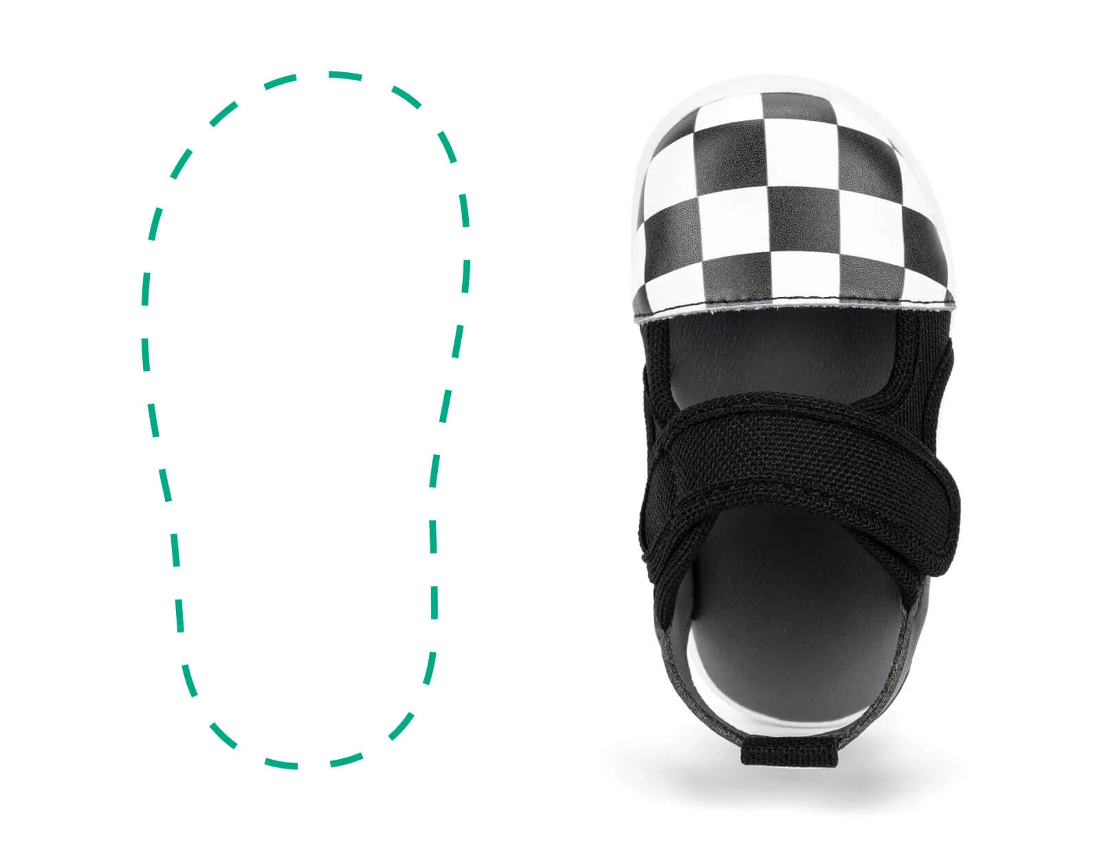 Checkered Single Squeakerless Toddler Sandals | Black/White