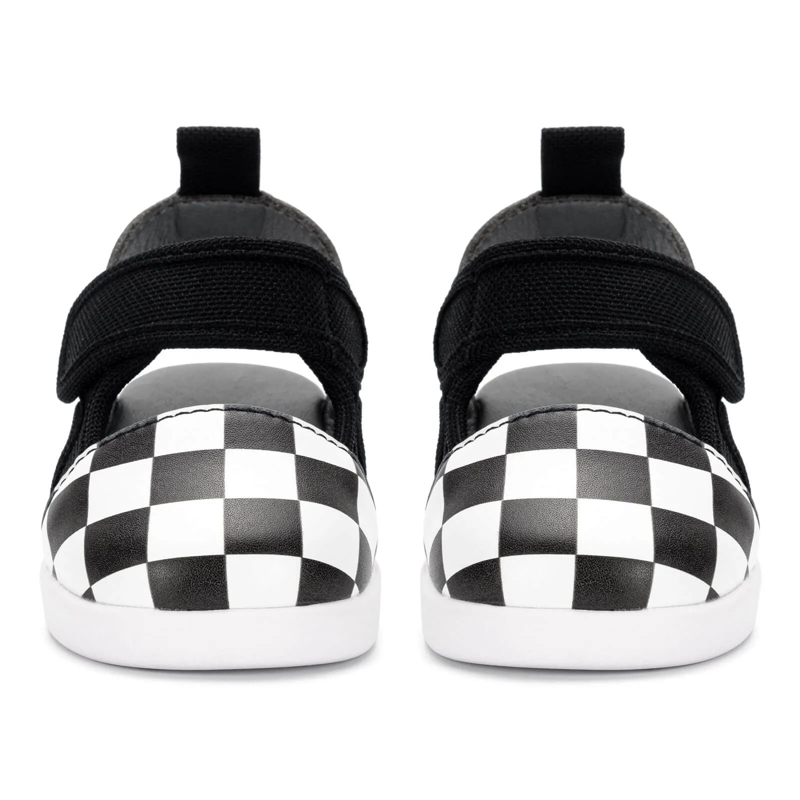 Checkered Squeakerless Toddler Sandals | Black/White