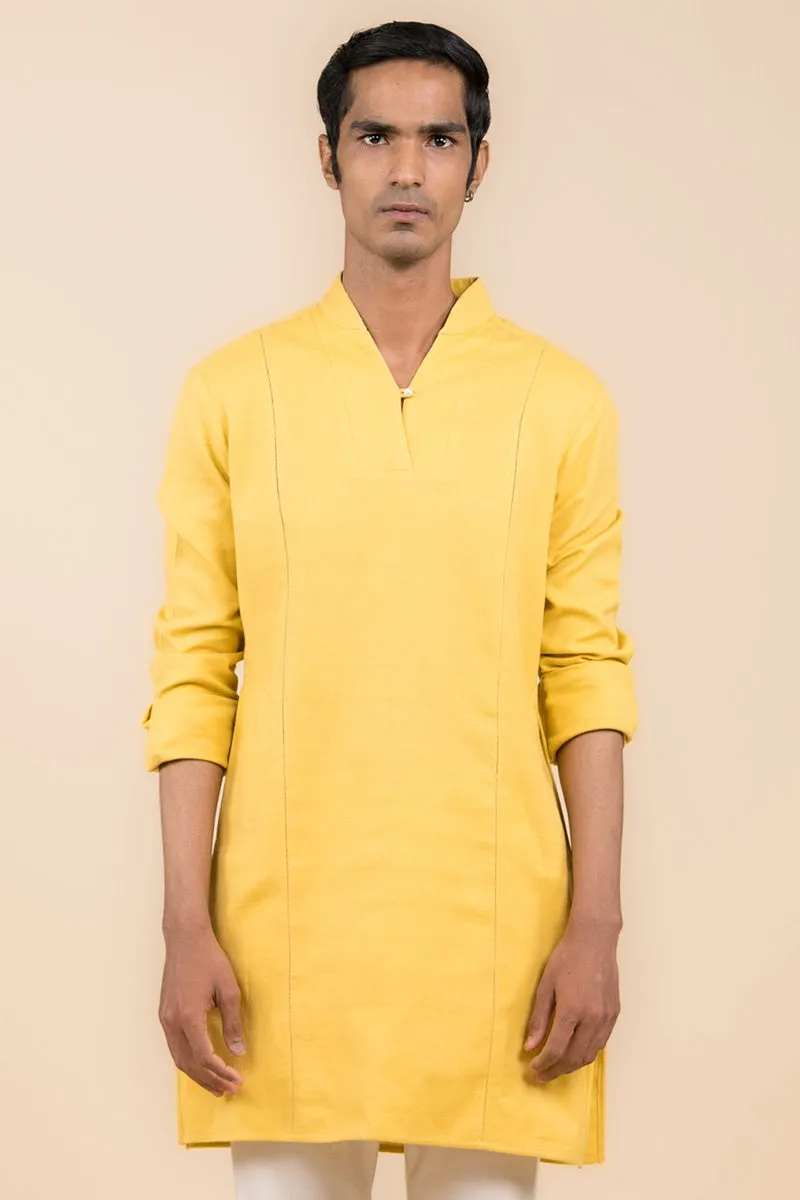 Classic Yellow Cotton Kurta