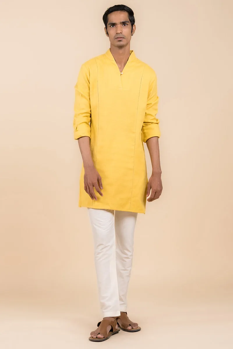 Classic Yellow Cotton Kurta