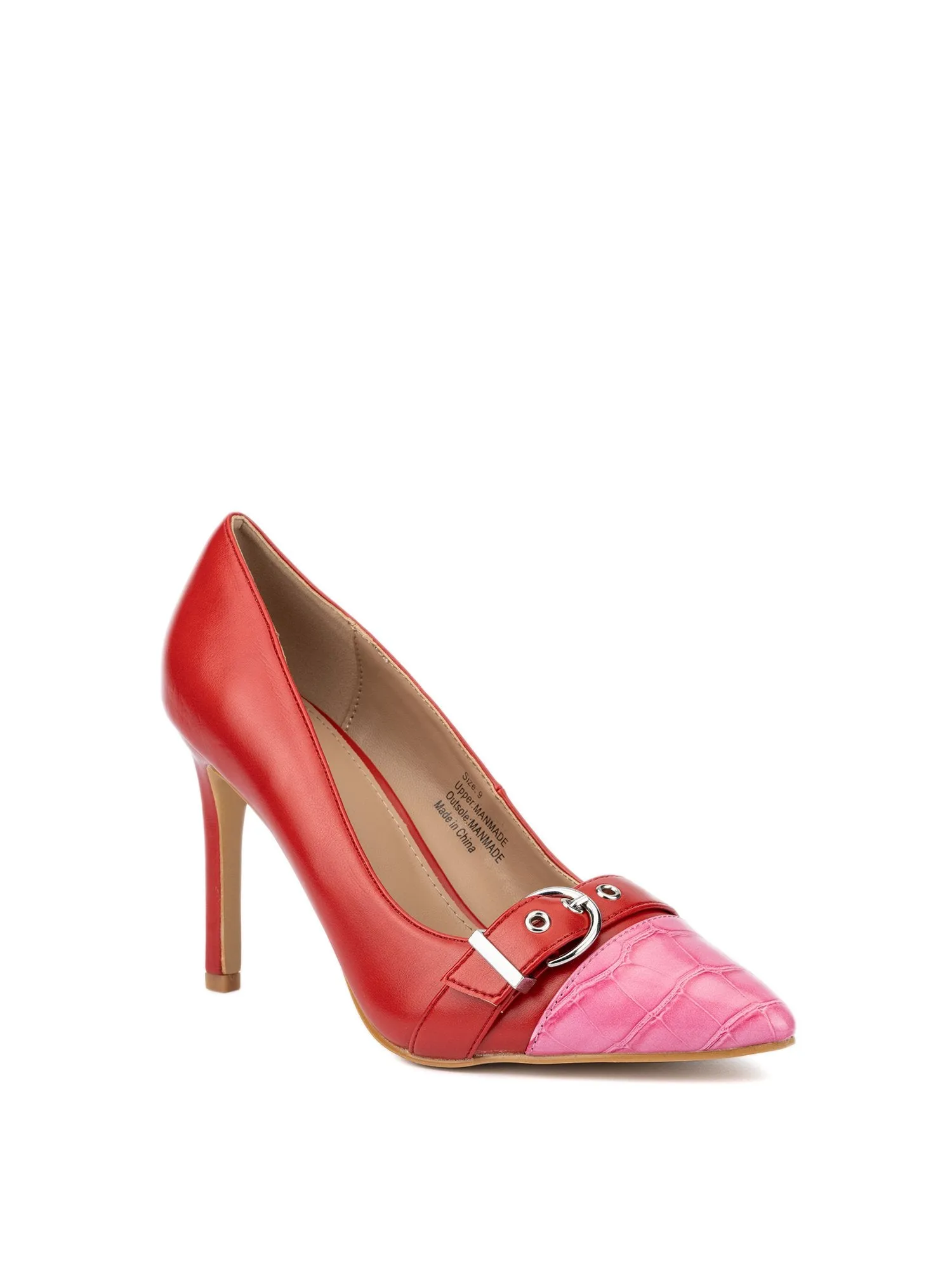 Colorblock Buckle Pump