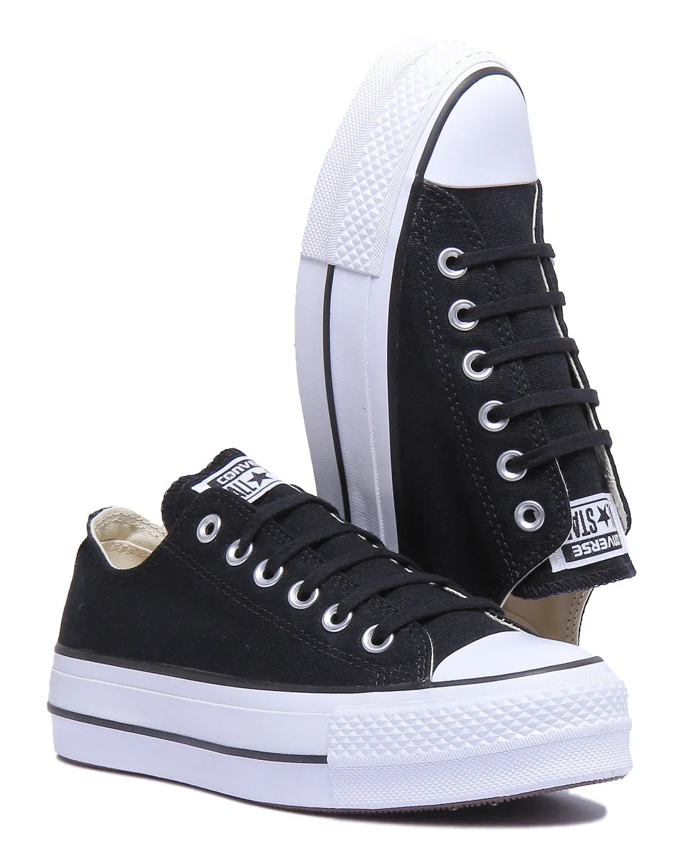 Converse 560250C CT All Star Low Platform Trainer In Black White For Women