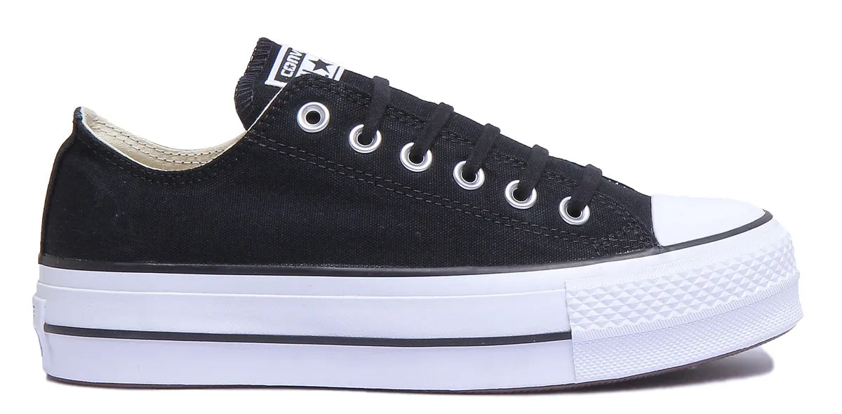 Converse 560250C CT All Star Low Platform Trainer In Black White For Women