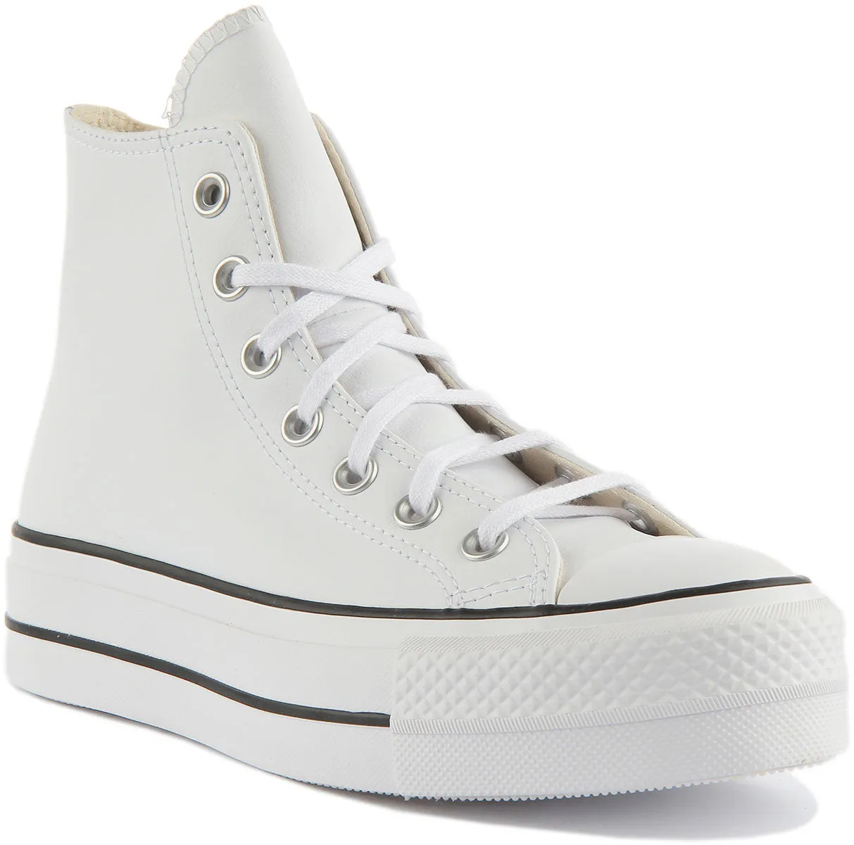 Converse All Star Lift 561676 In White Leather