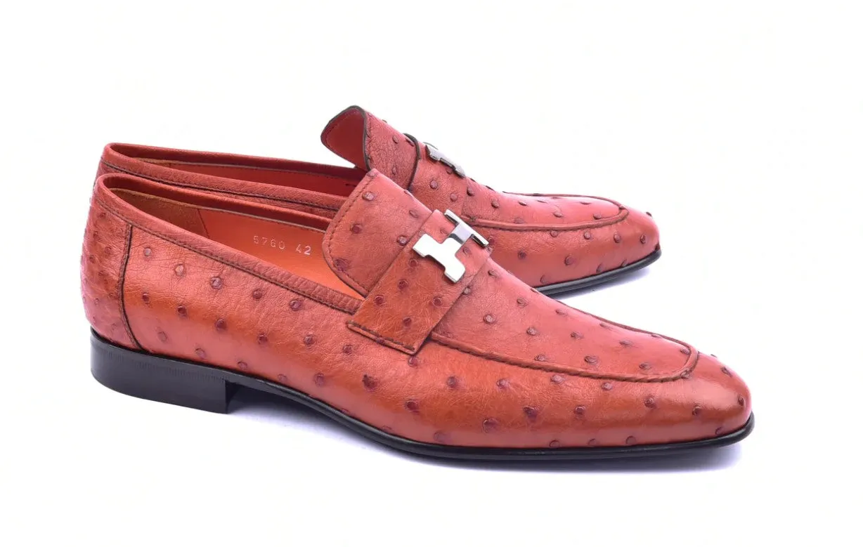 Corrente Ostrich Loafer Brandy