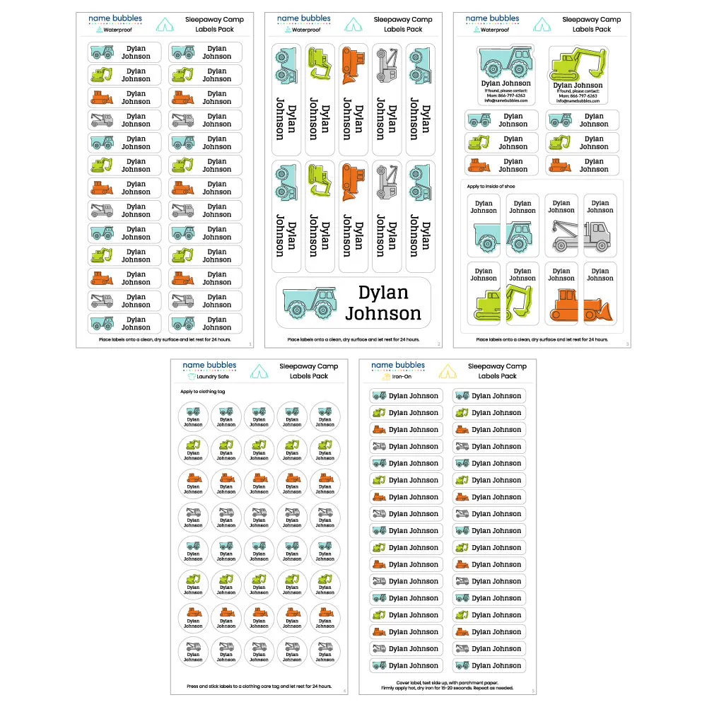 Custom Sleepaway Camp Labels Pack