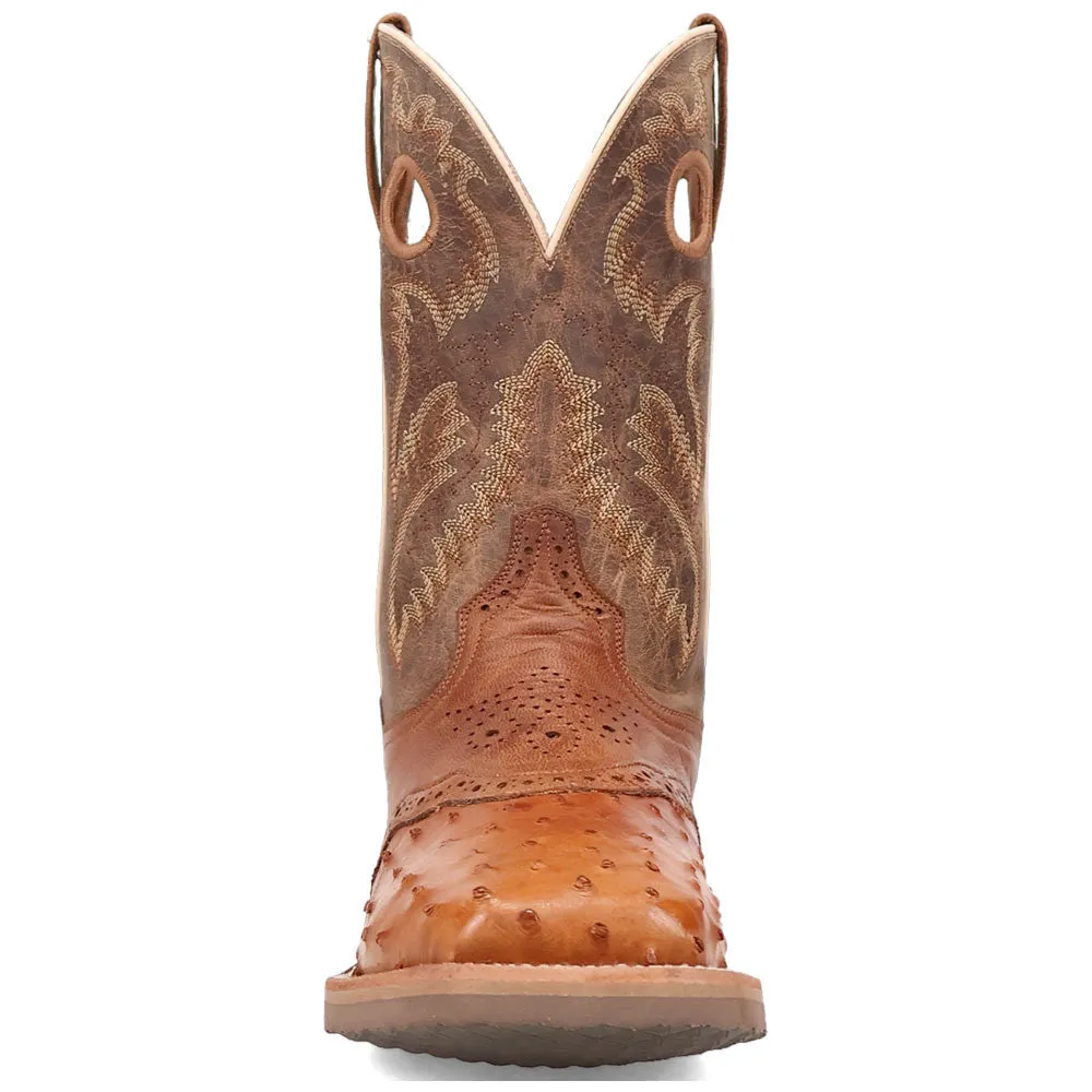 Dan Post Martel Tan/Brown Ostrich Leather Western Boots