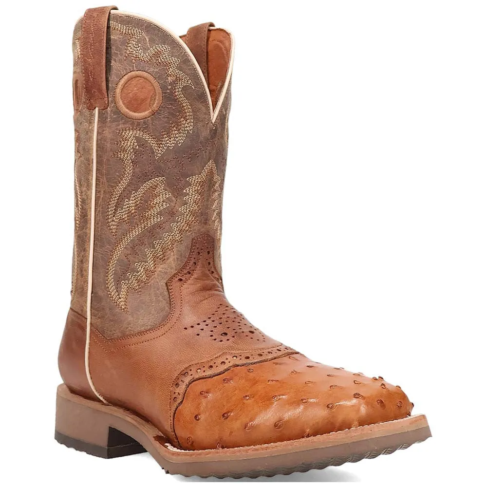 Dan Post Martel Tan/Brown Ostrich Leather Western Boots