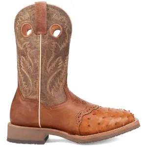 Dan Post Martel Tan/Brown Ostrich Leather Western Boots