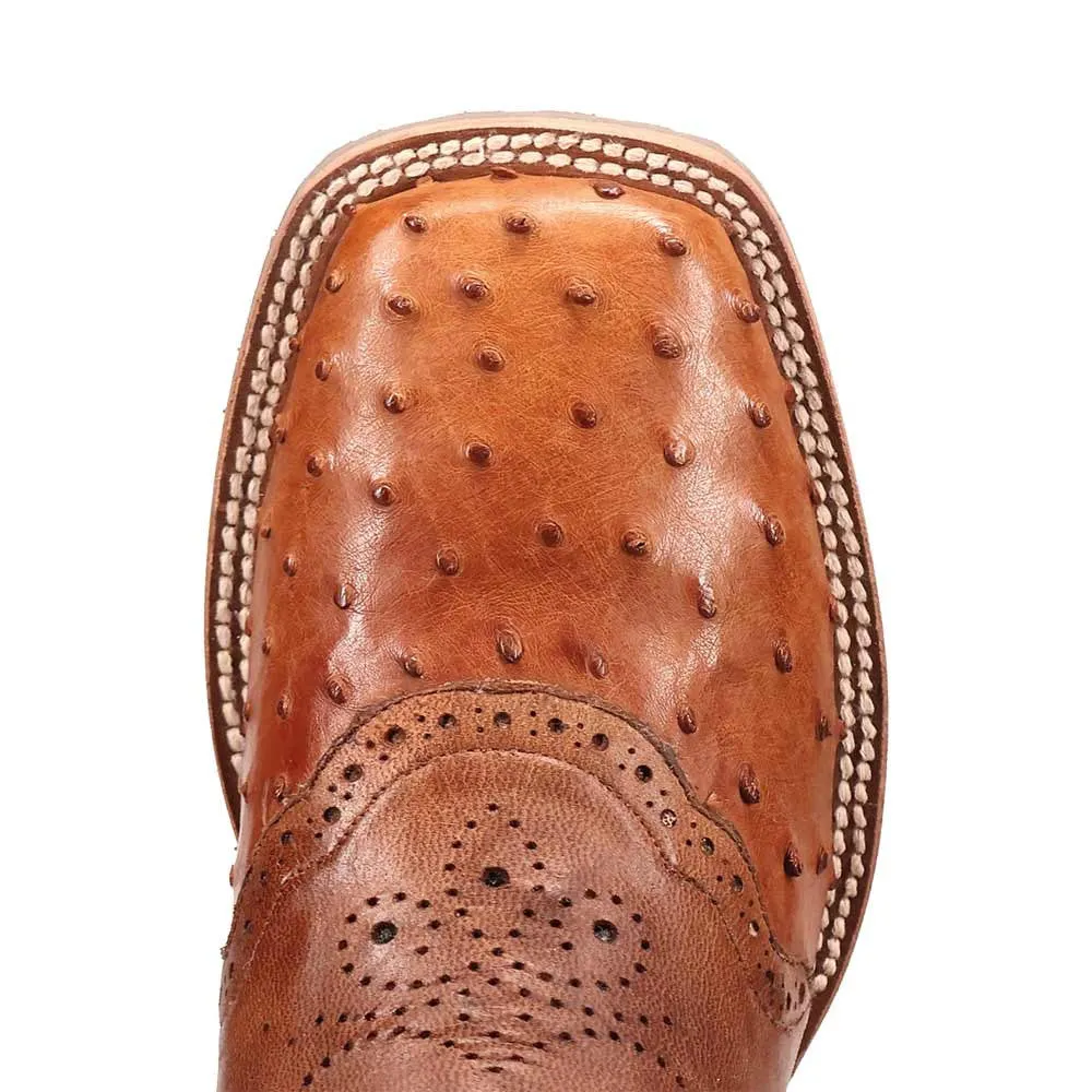 Dan Post Martel Tan/Brown Ostrich Leather Western Boots