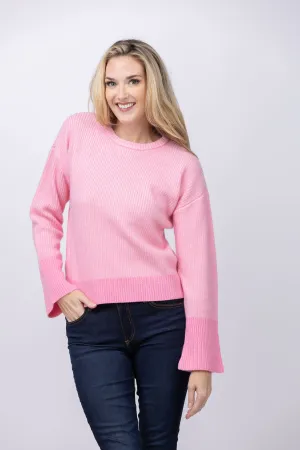 DH New York Contrast Sweater in Strawberry Ice