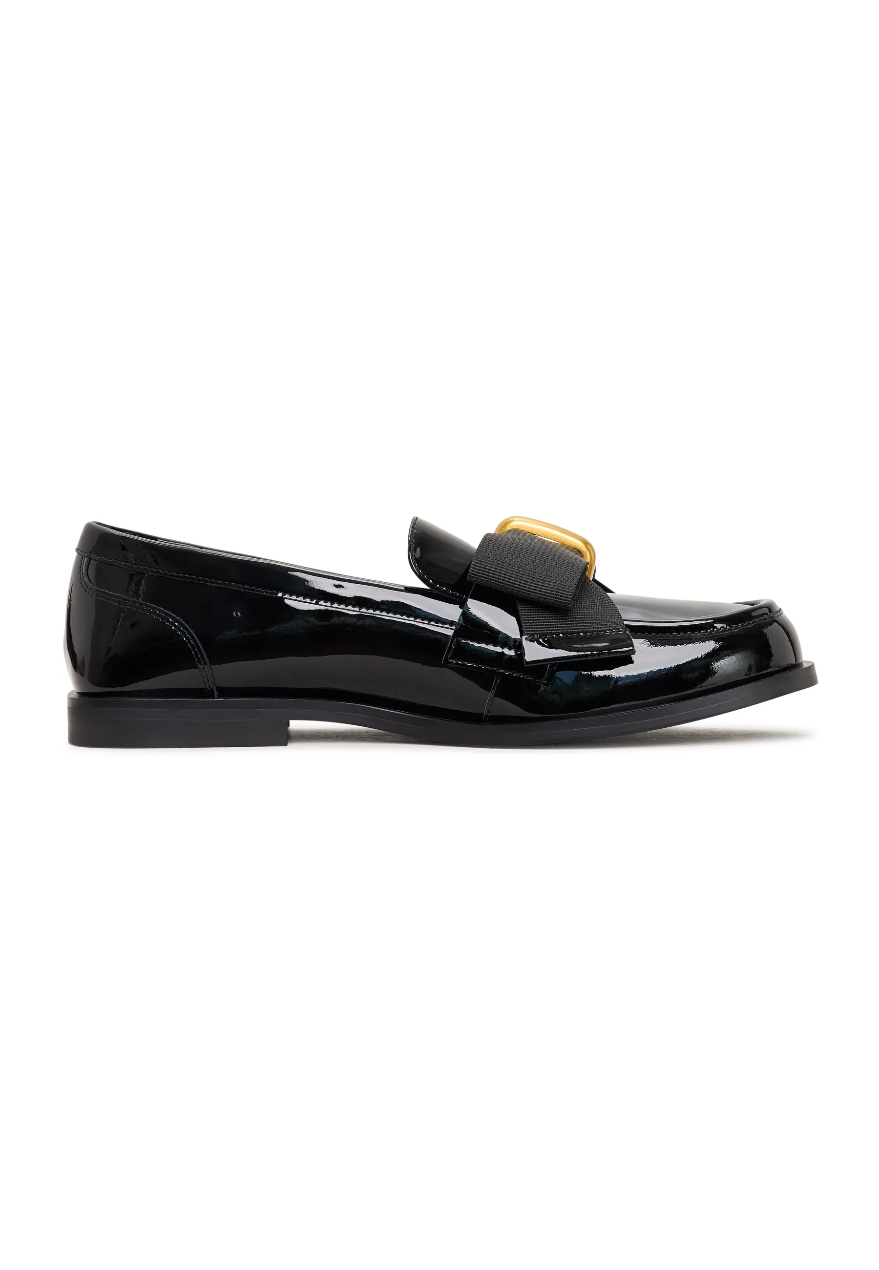 Elegant Loafers with Gold Bow Dorothy - Patent Black