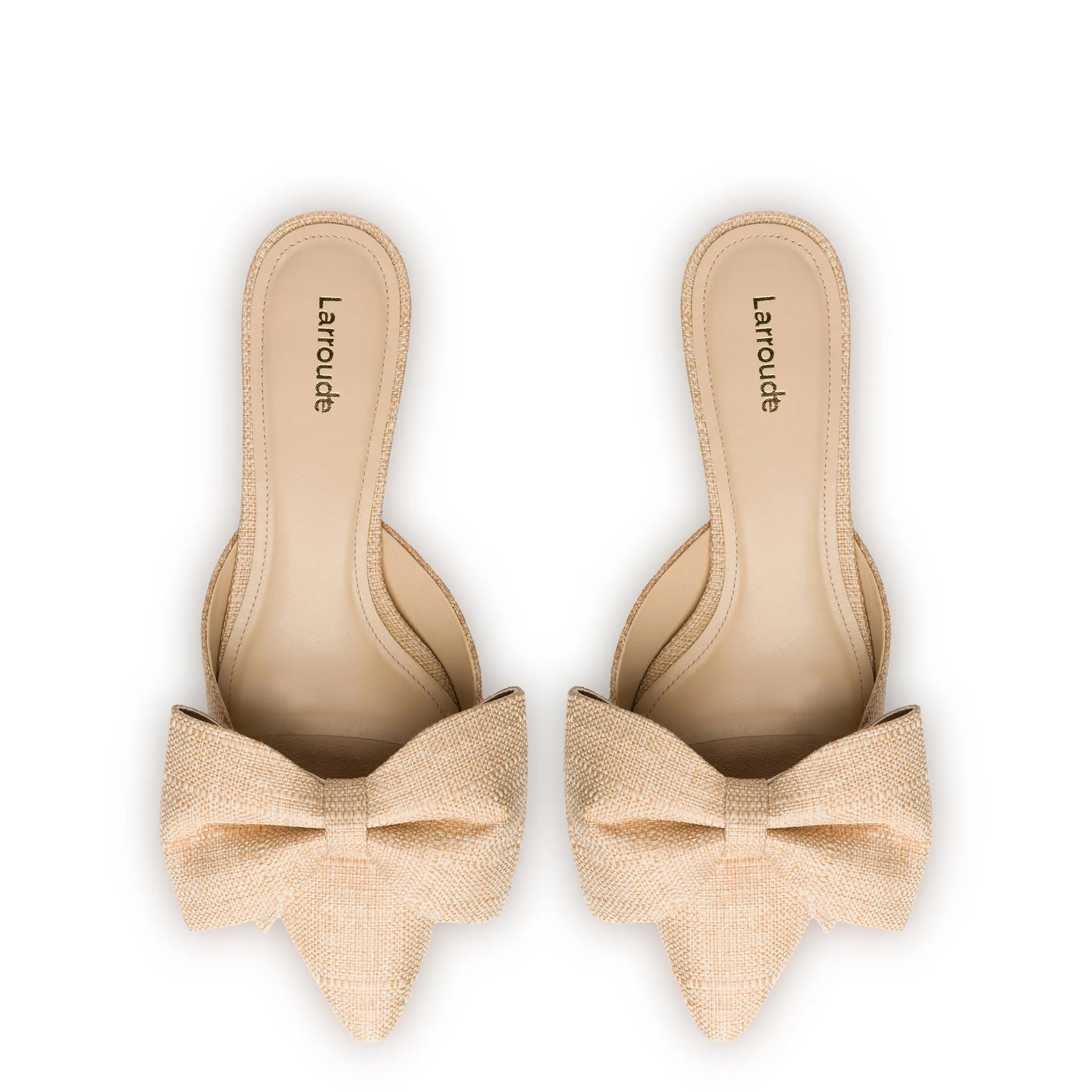 Elle Flat Mule In Beige Raffia