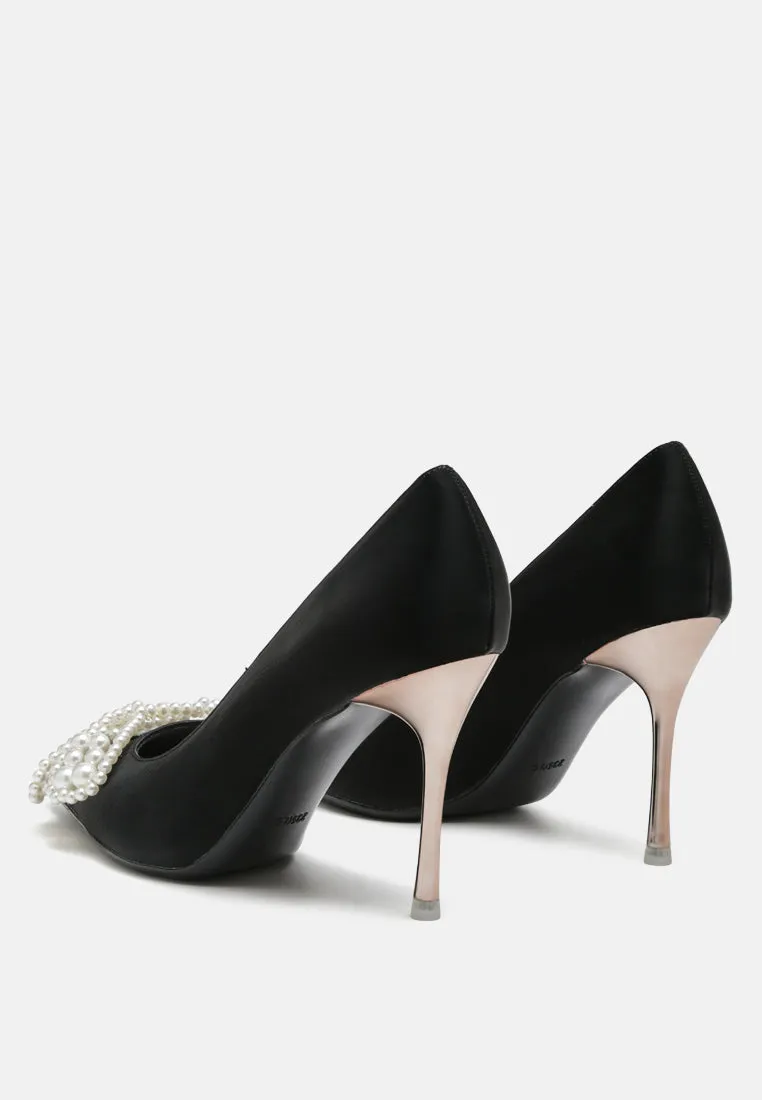 Encon Pearl Embellished Micro Suede Pumps