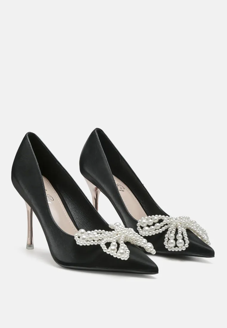 Encon Pearl Embellished Micro Suede Pumps