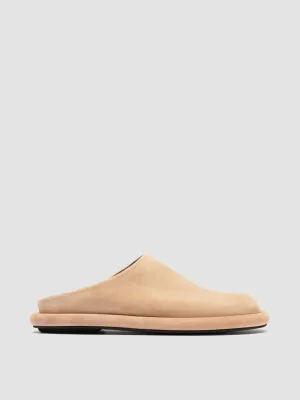 ESTENS 107 - Beige Suede Mule Sandals