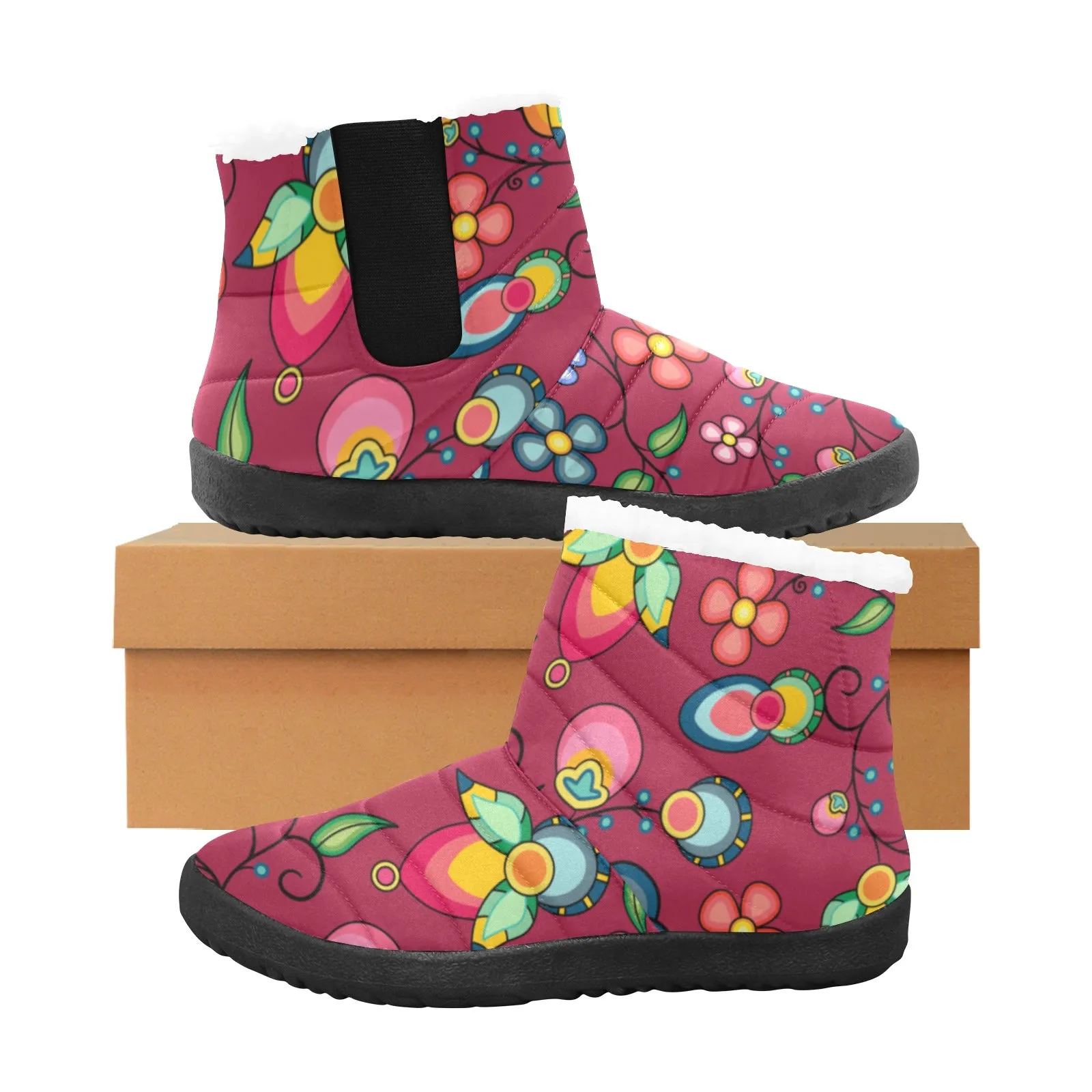 Floral Bounty Magenta Men's Padded Winter Boot