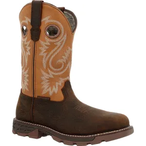 Georgia Mens CarboTec FLX 11in WP Brown/Orange Leather Work Boots