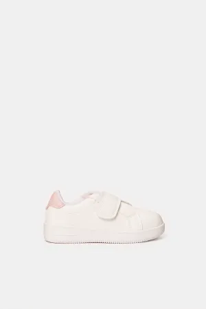 Girls White Velcro Sneakers