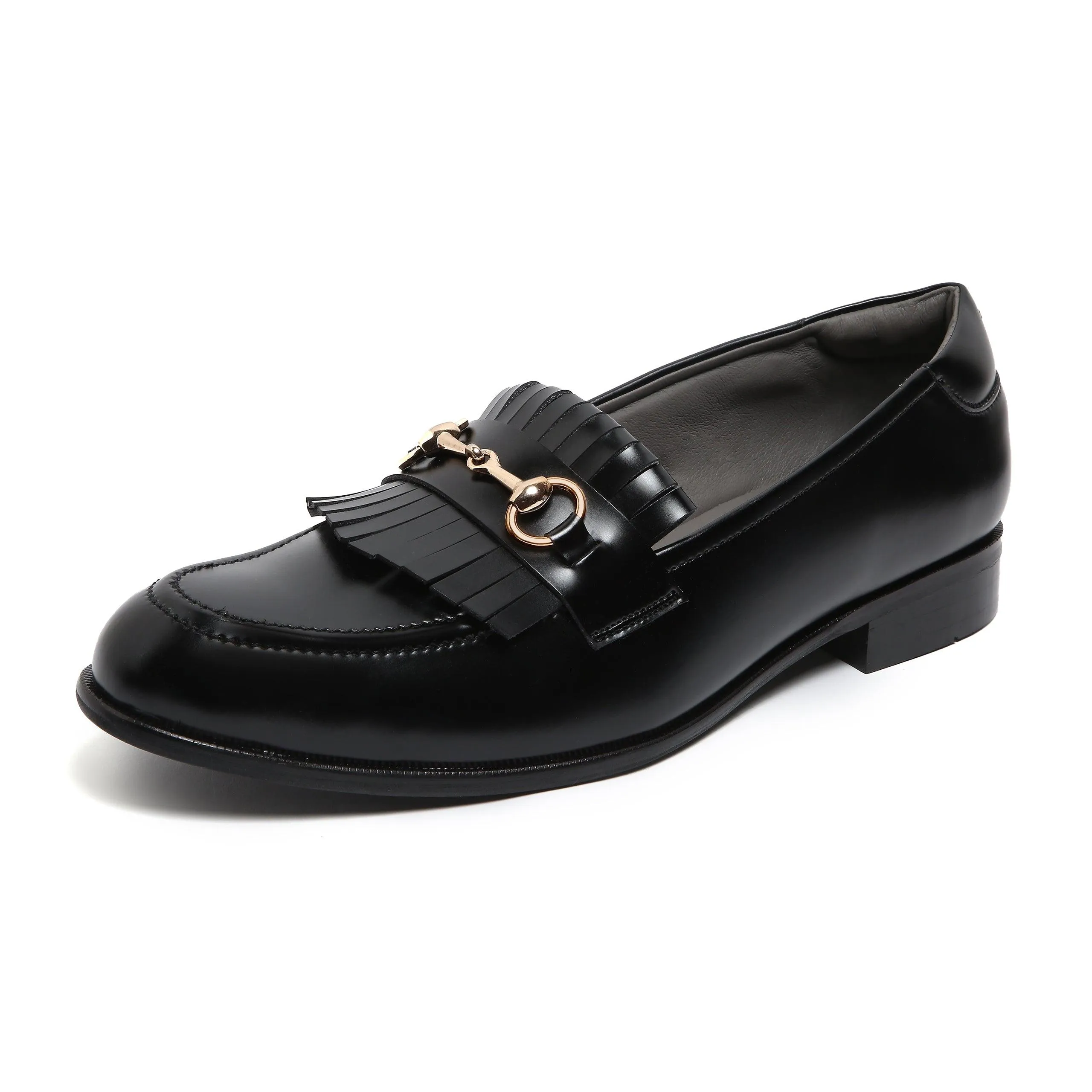 GUSTOSO BLACK | HORSEBIT FRINGE SLIP-ON