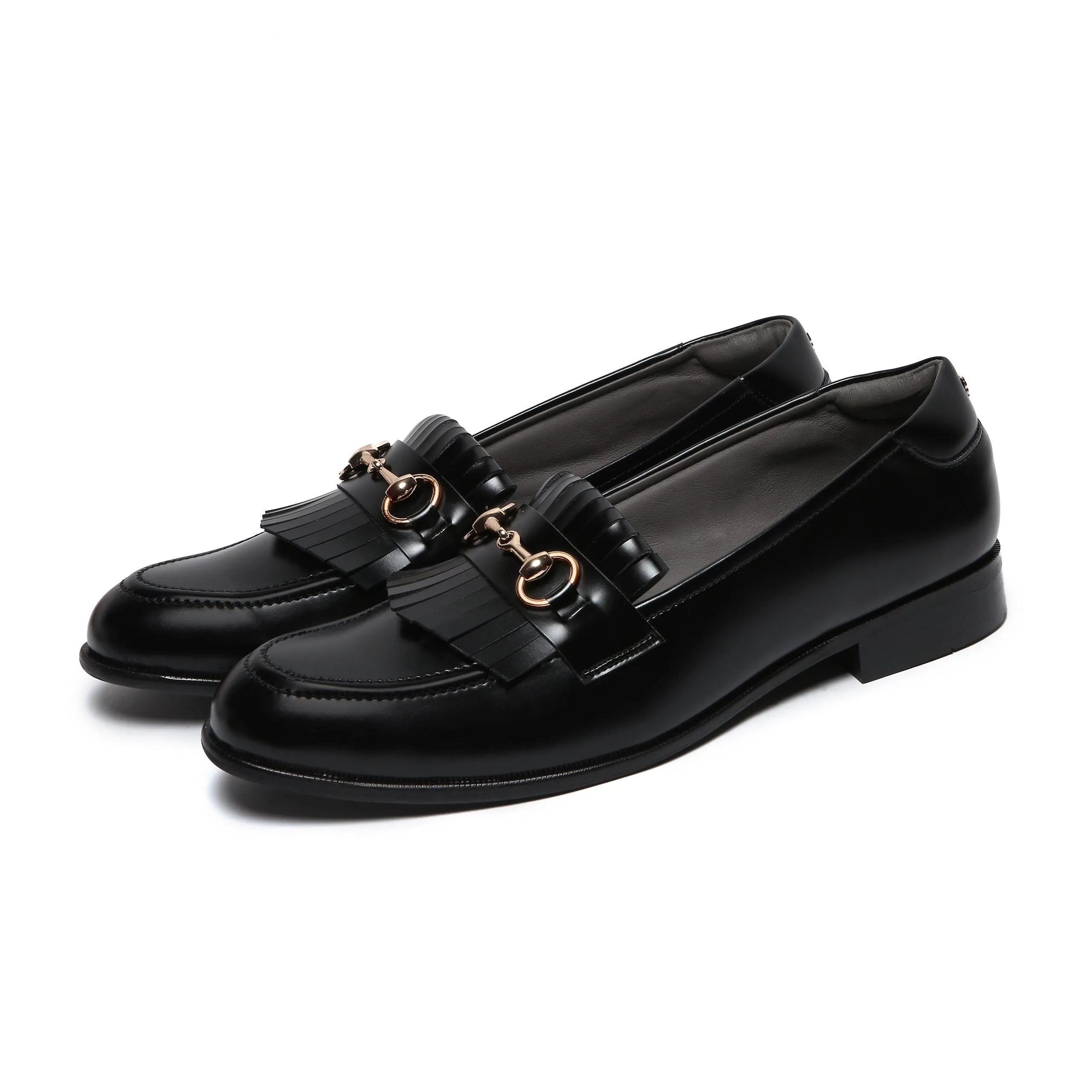 GUSTOSO BLACK | HORSEBIT FRINGE SLIP-ON