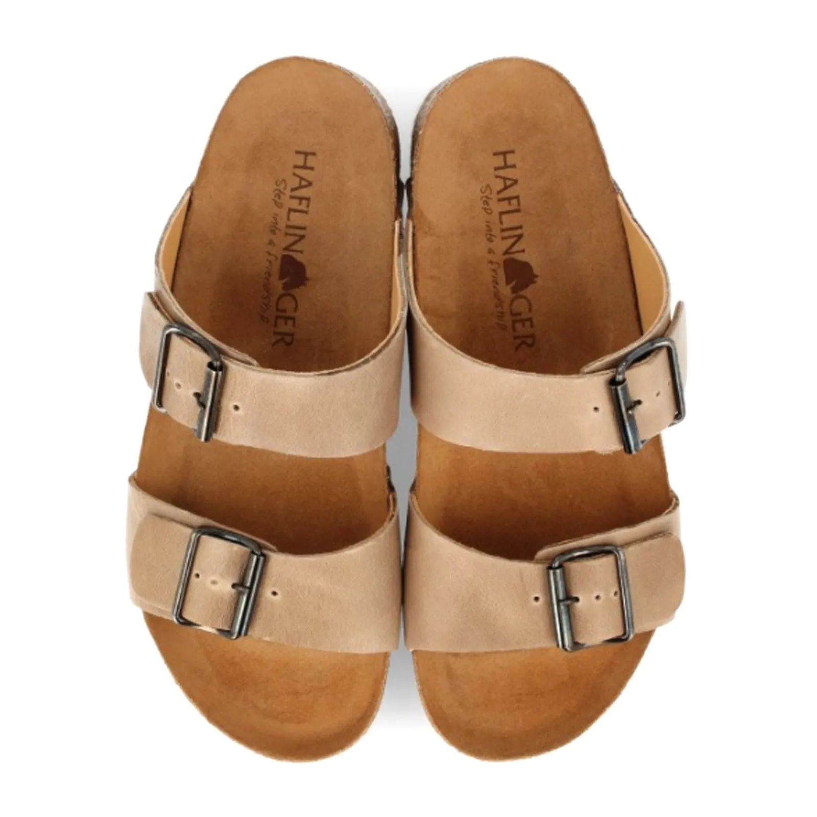 Haflinger Andrea Slide Sandal (Unisex) - Taupe