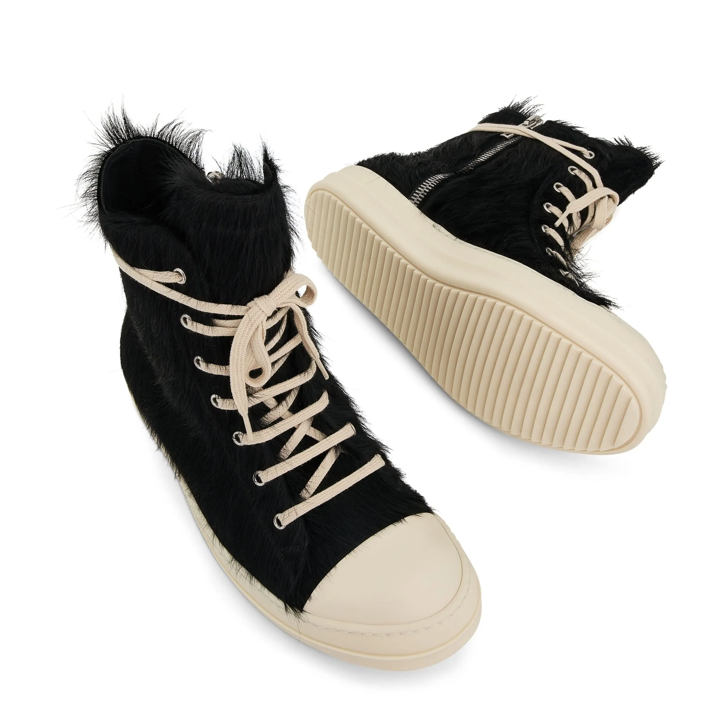 High Fur Sneaker in Black/Milk