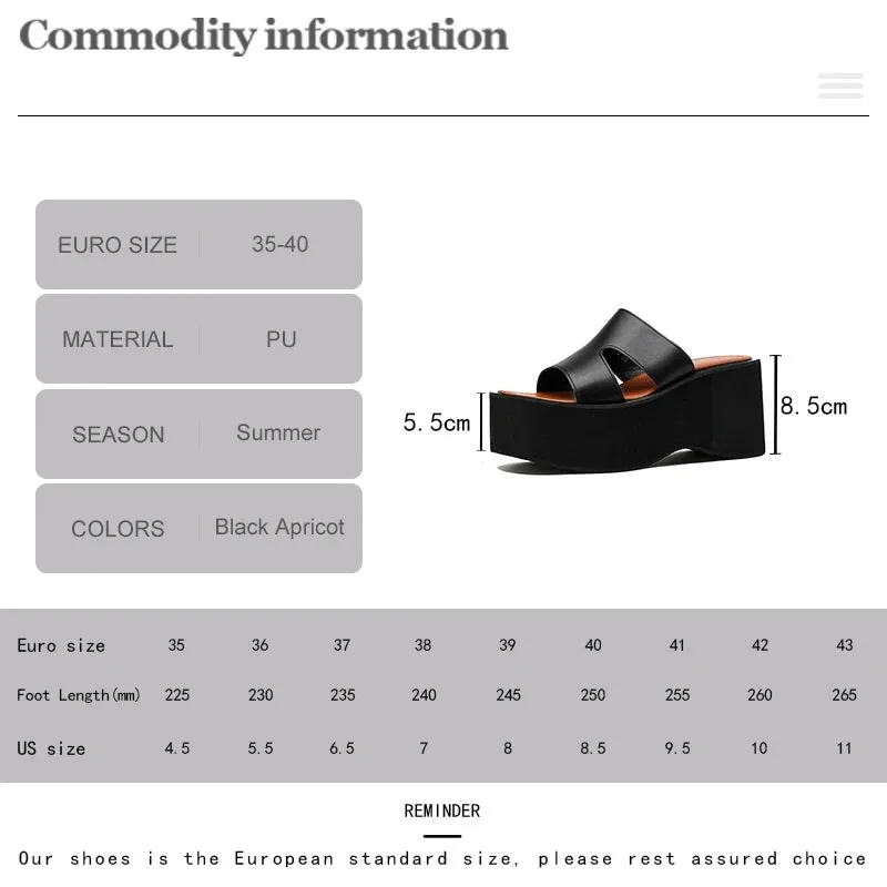 Joskaa 2024 New Heeled Backless Chunky Sandals